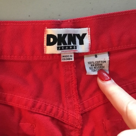 DNKY Red Straight Leg Jeans. 15.5” across front of waist; 10” rise ; 31” inseam - Picture 4 of 7